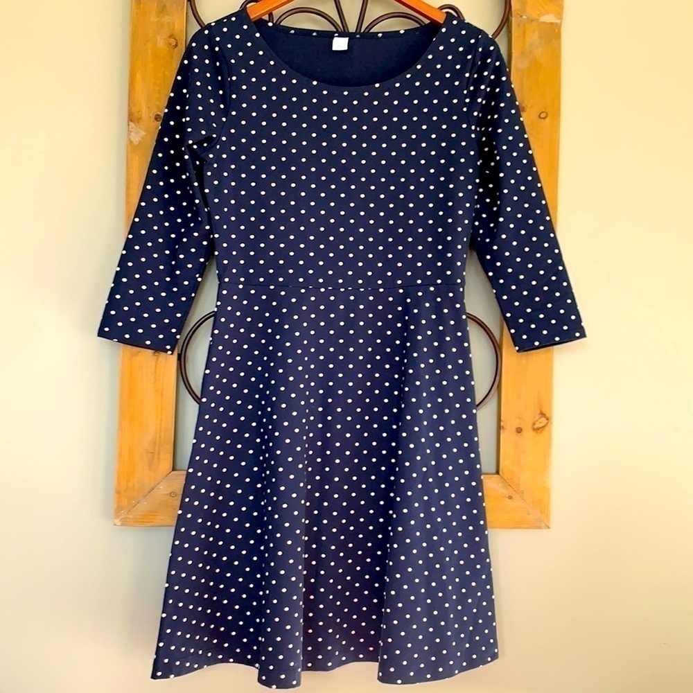 Navy Polka Dot Dress
